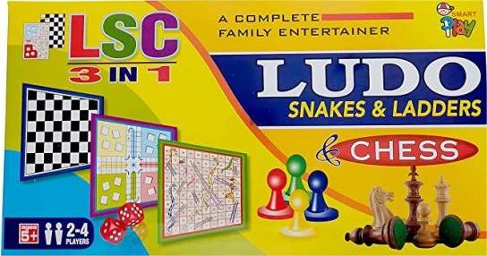 Ludo and Snake and Ladder Deluxe Board Game | Big Size 13 Inch Play Board for 5 Years and up | Ludo Game | Saap Seedhi Travel Board Game Multicolor LSC Board Deluxe(welcome shopping)